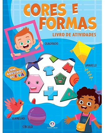 Livro de Atividades e Adesivos de EVA - Cores e Formas