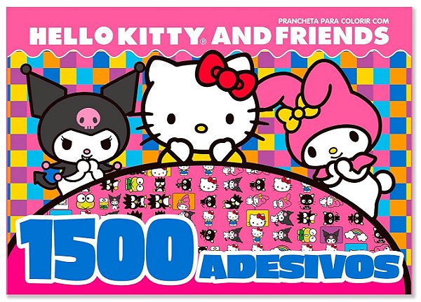 Livro Prancheta para Colorir com 1500 Adesivos - Hello Kitty and Friends
