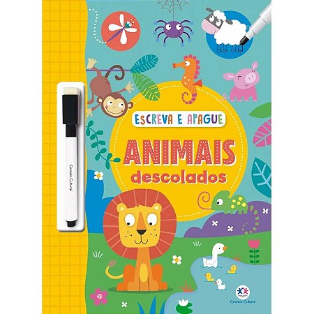 Livro Escreva e Apague - Animais Descolados - Editora Ciranda Cultural