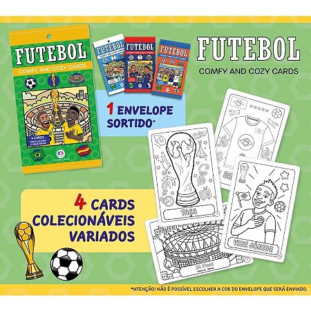 Futebol - Comfy and Cozy - 4 Cards para Colorir e Colecionar