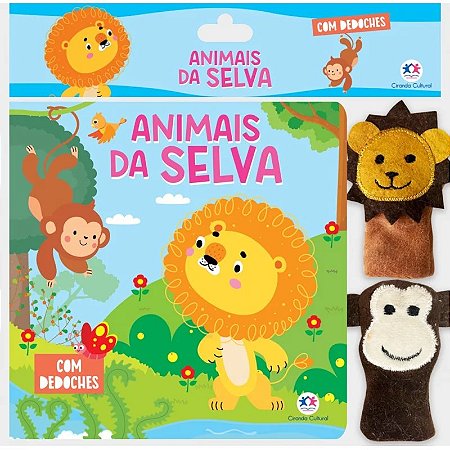 Livro com Dedoches - Animais da Selva - Editora Ciranda Cultural