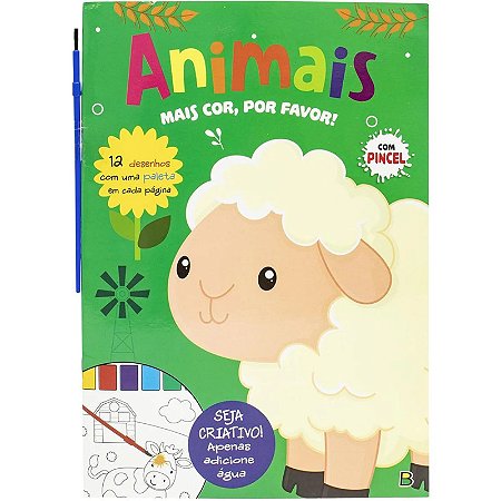 Livro Mais Cor, por favor! Animais - Com Pincel - Editora Todolivro
