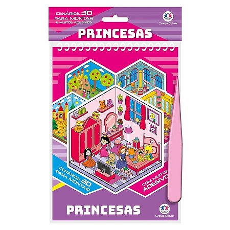 Livro Cenários 3D para Montar com Adesivos - Princesas - Ciranda Cultural