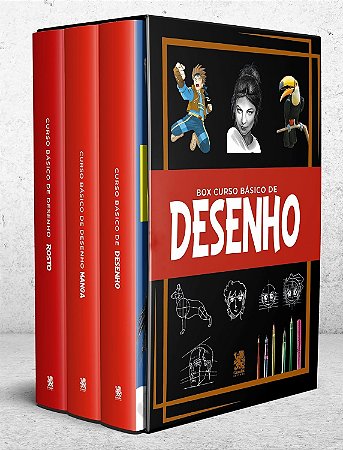 Box com 3 Livros - Curso Básico de Desenho - Camelot Editora