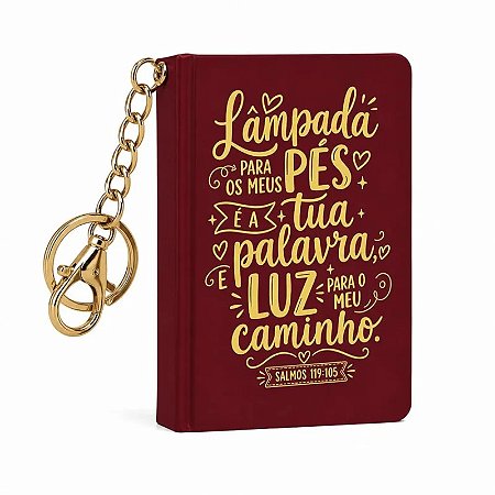 Livro com Chaveiro - Bíblia Sagrada (Lâmpada Para os Meus Pés) - Editora Kairós