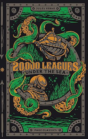 Livro 20,000 Leagues Under The Sea - Edição Importada em Inglês - Capa Dura com Relevo