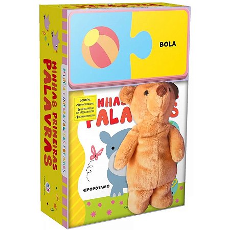 Livro com Pelúcia e Quebra-Cabeça - Minhas Primeiras Palavras  - Editora Ciranda Cultural