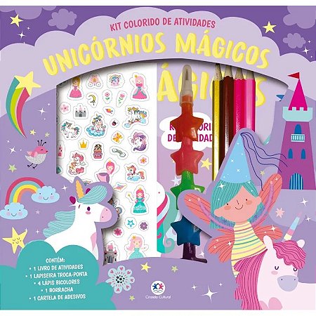 Livro Kit Colorido de Atividades: Unicórnios Mágicos - Editora Ciranda Cultural