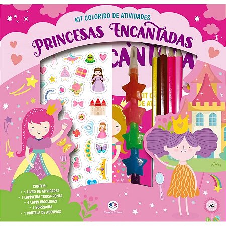 Livro Kit Colorido de Atividades: Princesas Encantadas - Editora Ciranda Cultural