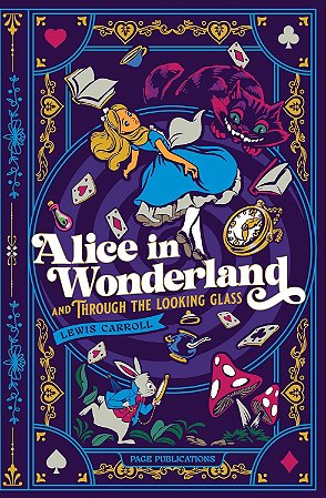 Livro Alice in Wonderland and Through Looking Glass - Edição Importada em Inglês - Capa Dura com Relevo