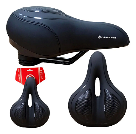 Selim Gel Absolute Elastômero Confortável Urbano Largo Preto