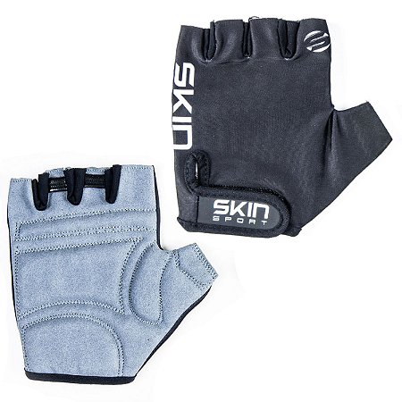 Luvas Para Ciclismo Dedo Curto Skin Sport Fun Preto Bike