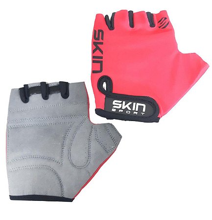 Luvas Para Ciclismo Dedo Curto Skin Sport Fun Rosa Bike