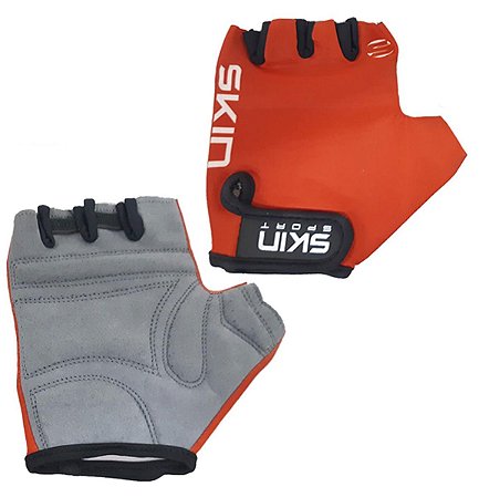 Luvas Para Ciclismo Dedo Curto Skin Sport Vermelho Bike