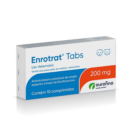 Enrotrat Tabs Antimicrobiano Ourofino 200mg