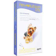Revolution Zoetis 12% 0.25ml para Cães 2,6Kg a 5kg C/3 PIPETAS