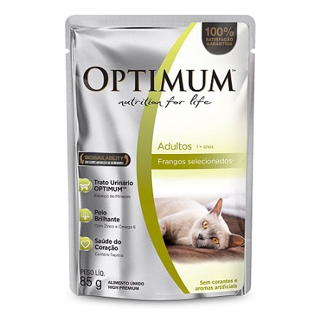 Alimento Úmido Optimum Gatos Adultos Frango 85g