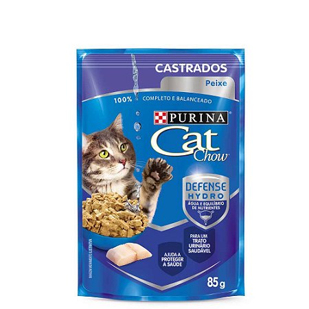 Ração Úmida Cat Chow Castrados Peixe Nestlé Purina 85g