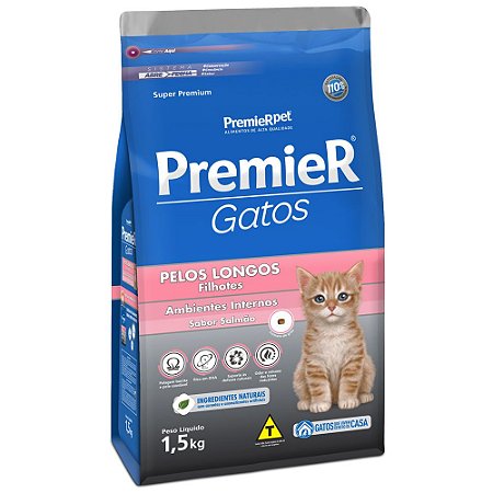 Ração Premier Gato Filhote Pelo Longo Ambientes Internos