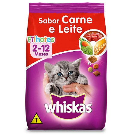 Ração Whiskas Filhotes Carne e Leite