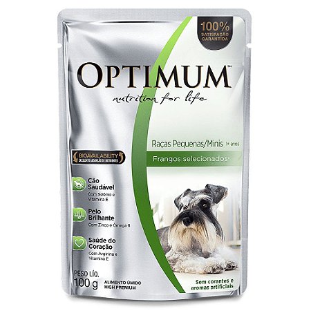 Alimento Úmido Optimum Cães Adultos Raças Pequenas e Mini Frango 100g