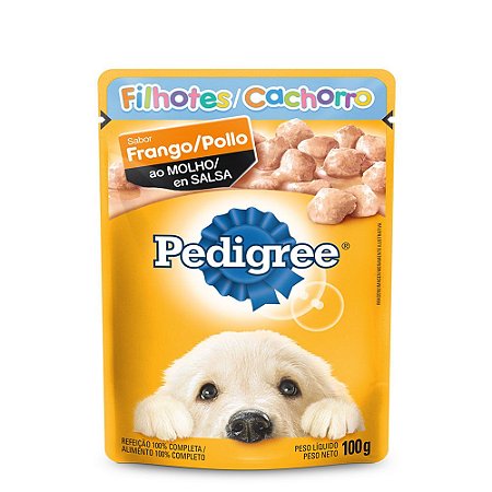 Ração Úmida Pedigree Sachê Cães Filhotes Frango ao Molho 100g