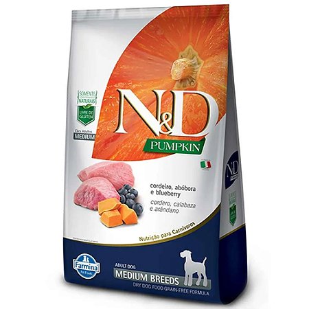 Ração N&D Pumpkin Cães Adulto Raças Médias Cordeiro