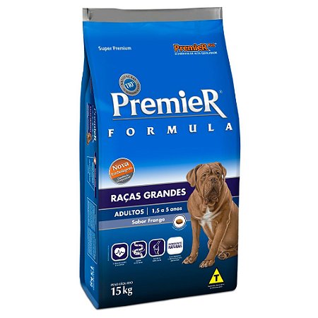 Ração Premier Formula Cães Adultos Raças Grandes Sabor Frango