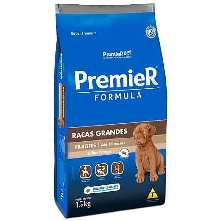 Ração Premier Cães Filhotes Raças Grandes e Gigantes Frango 15kg