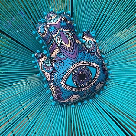 Almofada Mão de Fátima Azul