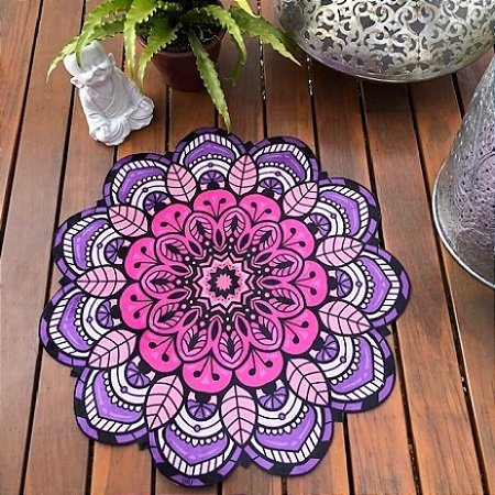 Tapete Mandalinha Rosa e Roxo