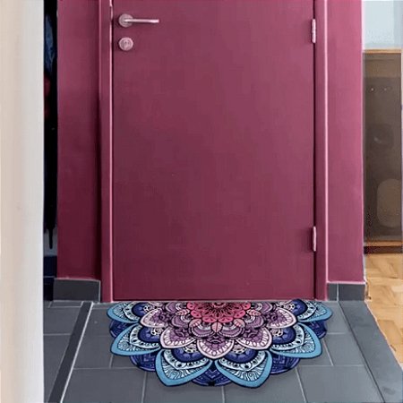 Tapete Criativo Mandala Rosa, Roxo e Azul