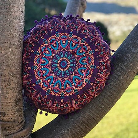 Almofada Mandala Roxo e Laranja