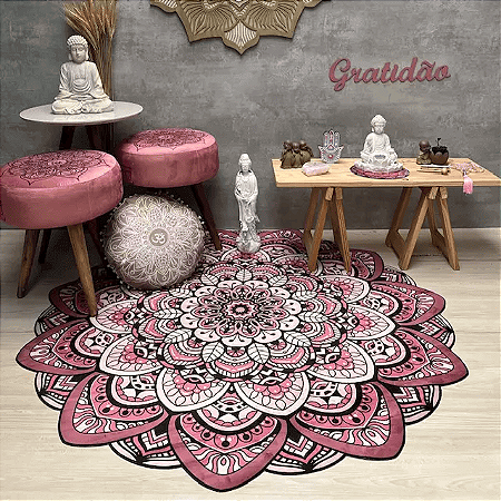 Tapete Mandala Rosa Antigo