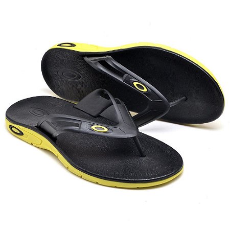 Chinelo oakley preto e amarelo Clearance