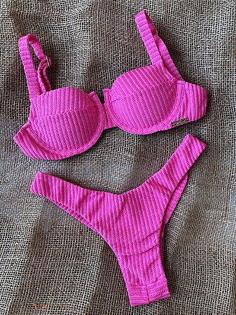 Top Tabata e Tanga Fio Duplo Rosa