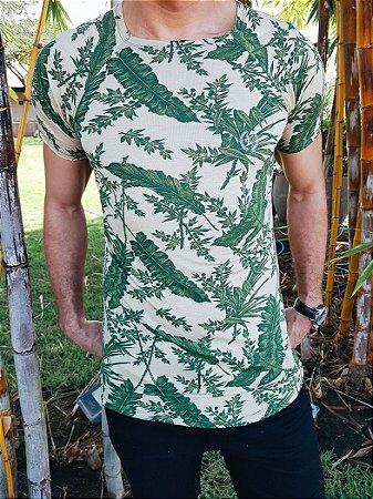 camiseta floral verde