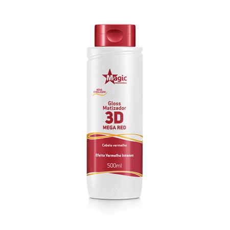 Gloss Matizador 3D Mega Red - Efeito Vermelho Intenso - 500ml