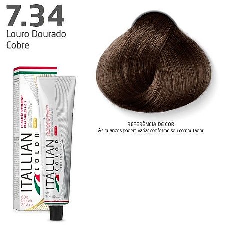 Coloração Itallian Color LOURO DOURADO COBRE 7.34 60g