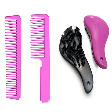 Kit Mágico Escova Mágica Desembaraçar Cabelo E Pentes