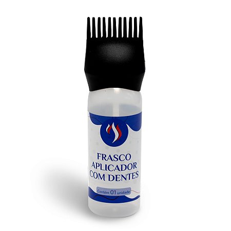 Pente Frasco Aplicador de Tintura Preto 180ml - Santa Clara