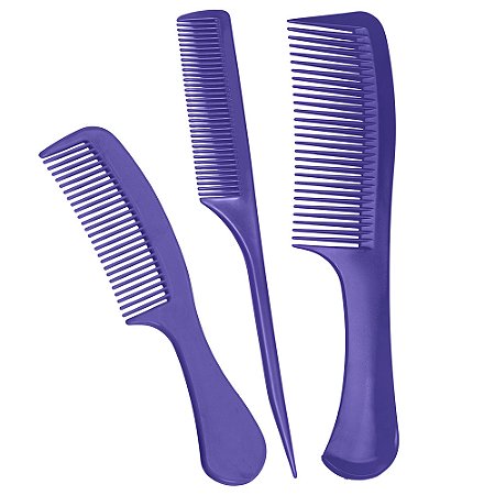 Kit Econômico de Pentes 3 Peças Lilás