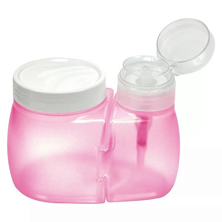 Dosador de Acetona com Porta Algodão Rosa