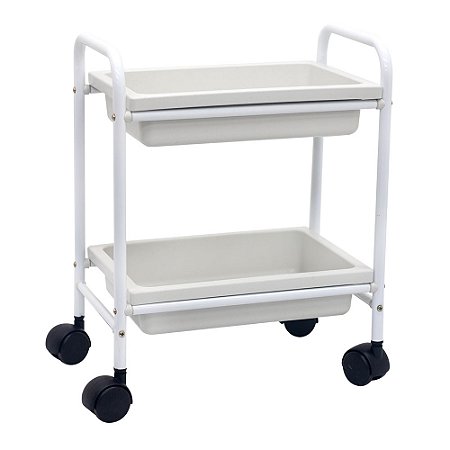 Carrinho Multiuso Pratique Pequeno 2 Gavetas Branco