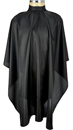Capa De Corte Cabeleireiro Barbearia Nylon Sem Manga Preto