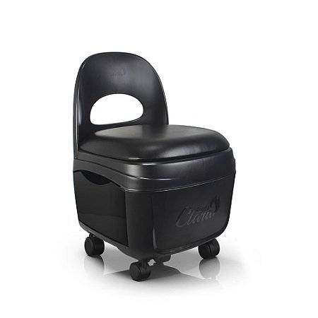 Cadeira Diva Multiuso Com Gaveta Manicure Pedicure Preto