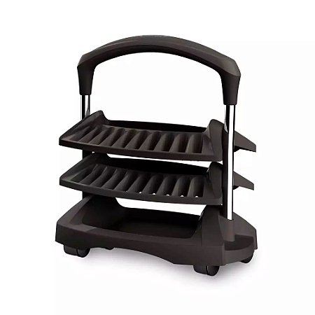 Carrinho Expositor de Esmaltes Diva Preto – 02 Bandejas