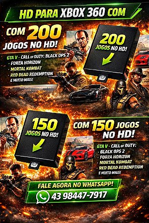 HD com 100 Jogos - Xbox 360 ( NOVO )