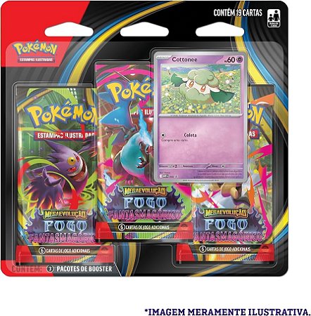 (PT-BR) Blister Triplo Megaevolução 2 - Fogo Fantasmagórico - Cottonee