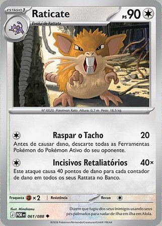 Raticate (061/88) ( Normal - Equilibrio Perfeito NM )